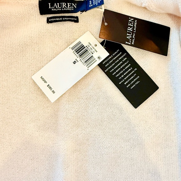 Lauren Ralph Lauren Cream Shawl Collar Washable Cashmere Women's Cardigan NWT - Picture 4 of 9